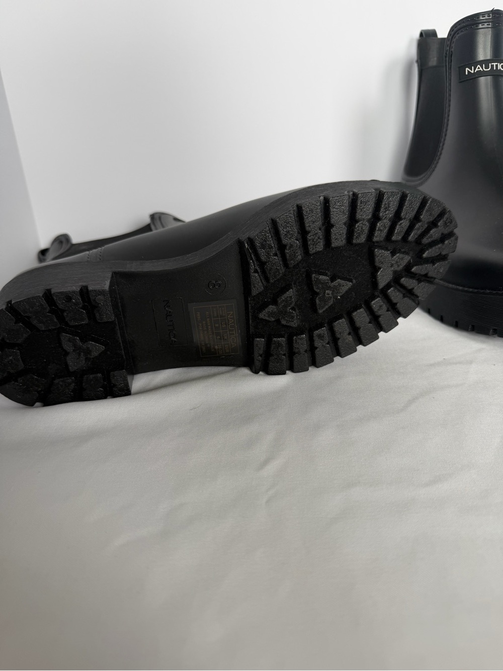 Nautica Black Chelsea Rain Ankle Boots - Picture 2 of 4